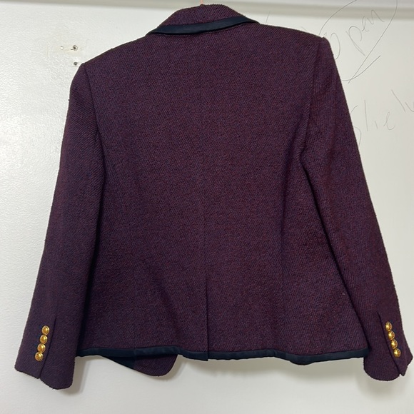 Ann Taylor Burgundy Blazer with Navy Blue Trim - Picture 6 of 6